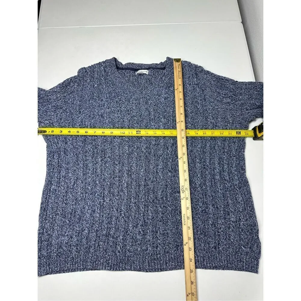 croft & barrow Blue V-Neck Cable Knit Sweater - fits more like a 1x